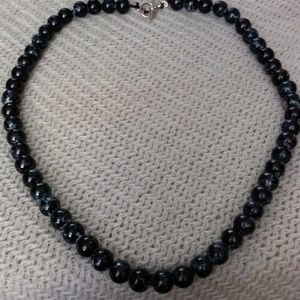 Black beaded necklace
